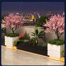 uP9sF2mD Outdoor Planter Box Solar Light Planter Box Flower Trough Growing Container Vegetables Planting Container