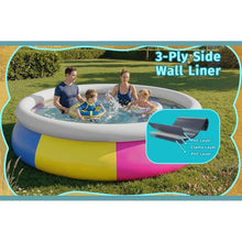 YUEWO Tricolor Inflatable Swimming Pool for Kids and Adults, Large Kiddie Pool Outdoor Portable Blow Up Swimming Pool for Family, Backyard, Outside and Water Summer Party (10ft X 30in)