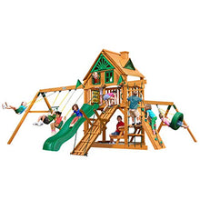 Gorilla Playsets Frontier Treehouse Wooden Swing Set Brown