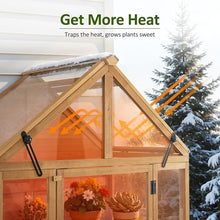 MCombo Wooden Greenhouse with Roof & Adjustable Shelves, 0826 (Natural)