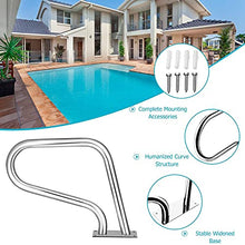 Pool Safety Handrails 3-Bend Pool Railing Swimming Pool Hand Rail Water Handrail Deck Mounted Braced Swimming Pool Handrail Stainless Steel Pool Stair Rail