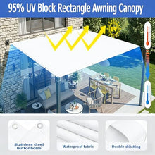 UIYIUI Sun Shade Sail for Garden 30x33ft Waterproof Rectangle Patio Sunshade Sunscreen Awning Canopy with Grommets for Outdoors, Garden, Patio, Porch, 95% UV Block, White