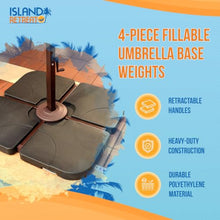 OROTLECT Umbrella Ebony Resin Cross Arm Base Weights for Outdoor Shade Stands – 4-Piece Fillable Set Holds 35 lbs Each for 140 lbs Total – Heavy Duty Support for Pool, Patio, or Beach Canopy