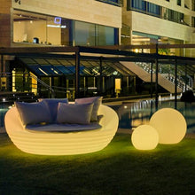 newgarden Formentera Solar LED Outdoor Bali Daybed with RGB + White Light, Rechargeable Patio Lounge Bed, Waterproof Pool & Garden Furniture with Remote