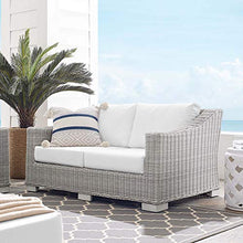 Modway Conway Sunbrella Outdoor Patio Loveseat Light Gray White