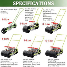 ZHIGUANYUN Manual Vegetable Seeder with Adjustable Spacing Between Plants and Rows, for Planting Leeks, Spinach, and Carrots 4ROW