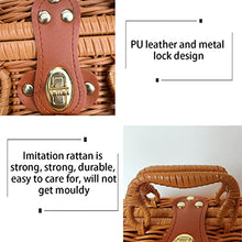 Storage Basket,Picnic,Imitation Rattan Vintage,Traditional Wicker Hamper Box,Woven,Hand Made,for Cosmetic Bags,Souvenirs,Picnics,Brown