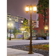 iumLeap 175Cm Outdoor Garden Lamp Post Light Bollard Path Lamp Pillar Lamp Mains Powered Street Light Glass Lantern Pillar Post Light Ip65 Waterproof Pole Light Lighting Fixt(225cm)