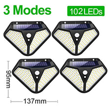 HYUWANGYU Solar Light Outdoor Solar Lamp with Motion Solar LED Light Waterproof Sunlight Powered for Garden Decoration (Size : 2 Piece 102 LEDs) (4 Piece 102 LEDs)