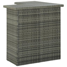Benzara Shiro Outdoor Modular Corner Bar Table, 3 Shelf, Gray Rattan, 41 Inch
