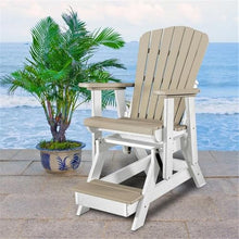 American Furniture Classics OS Home and Office Model 516WWWT Fan Back Balcony Glider in Weatherwood with a White Base