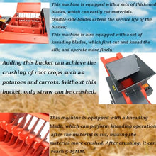 Banfluxion 220V 4-Blade Grass Cutting and Silk Kneading Integrated Machine Crop Straw Breaker Silk Kneading Integrated Machine with Belt Conveyor for Crushing Various Grass, Straw, 400-800KG/H, 2.2KW