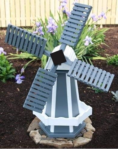 Backyard Crafts Amish-Made Working Dutch Windmill Yard Decoration 60" Tall Blue/White