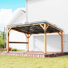 Outsunny 10'x14' Wooden Grill Gazebo Galvanized Steel Sloped Roof, Natural