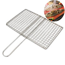 AFPSDLFJDLS 1pcs Stainless Steel BBQ Fish Meat Net Barbecue Grill Mesh Wire Clamp Outdoor Picnic