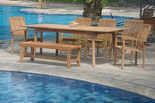 WholesaleTeak 7 Pc Luxurious Grade-A Teak Dining Set Brown