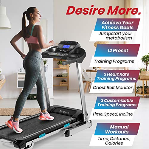 SereneLife Foldable Digital Home Gym Treadmill Black