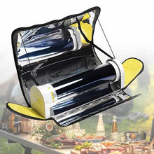 Portable Outdoor Solar Oven with Camping Stove Function, 4.5L Large Capacity Cooker with Thermometer, Foldable Stainless Steel Gear