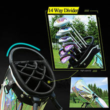ACXZ Ladies Lightweight Golf Stand Bag 14 Way Organizer Waterproof Adjustable Strap
