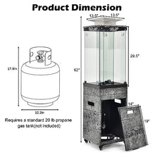 Tangkula 41,000 BTU Propane Patio Heater with Waterproof Cover, Outdoor Heater with Lockable Wheels, Adjustable Feet, Tempered Glass Tube, Suitable for Garden Porch Patio Deck