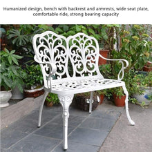 TGBHM Outdoor Retro Garden Bench Cast Aluminum Double Bench with Backrest & Armrests Decorative Seating for Lawn Balcony Corridor Entrance,Bronze-One Size