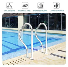 Pool Handrail, Stainless Steel Pool Railing, Swimming Pool Safety Hand Rail, 304 Stainless Steel Rustproof Pool Stair Railing Ergonomics Curved Design