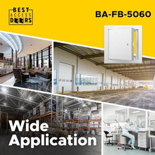 Best 14” x 14” Un-Insulated Fire Rated Metal Access Panel with 1” Flange, 16 Gauge Steel Access Door with Reinforced Edges & Hidden Hinge, Self-Closing/Latching, Inside Latch Release, BA-FB-5060
