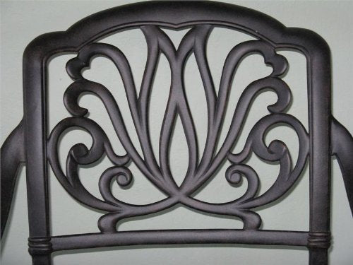 theWorldofpatio Elizabeth Cast Aluminum Powder Coated 5pc Bar Table Set Antique Bronze