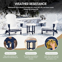 WestinTrends Dylan Outdoor Adirondack Chair with Ottoman and Side Table 3-Piece Set, Navy Blue