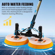 Commercial Solar Panel Cleaner Kit - 70cm Dual Brush Heads | 320RPM Dual Motor | Telescopic Pole (3.5/5.5/7.5m) | Auto Water Feed | Dual Power Supply | for Rooftop/Solar Farm/Power Plant,18ft(5.5m)
