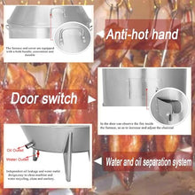 BEILOCKERY Commercial Stainless Steel Charcoal Roast Duck Oven with Temperature Display, 31.5x31.5x53 Inch BBQ Roaster with 15 Hooks & 20 Tail Pins, Multifunctional Grill