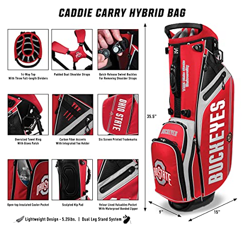 Team Effort Virginia Tech Hokies Caddie Carry Hybrid Golf Bag - Virginia Tech Hokies
