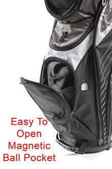 Izzo Golf Gemini Cart Golf Bag With Magnetic Ball Pockets Dark Blue/Light Blue