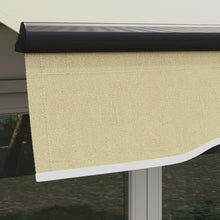 10' X 8' Manual Retractable Awning, Patio Sunshade with 280gsm Fabric, Aluminum Frame, Beige for Deck, Balcony, Yard Balcony Sun Shelter Crank,