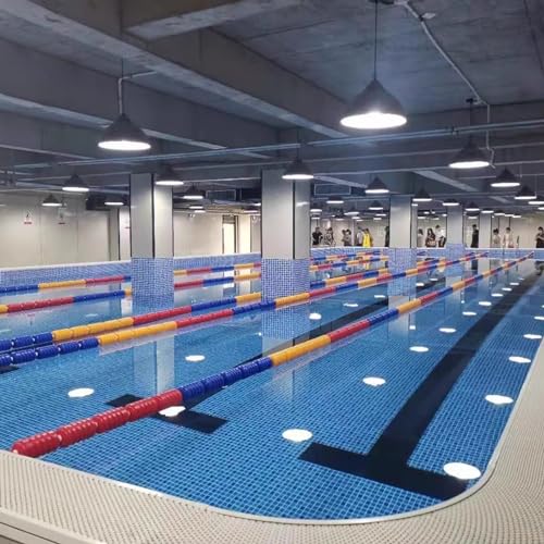 Indoor Pool Safety Divider Rope and Float Line, Beach/ Shallows Swimming Pool Lane Markers Float Rope Kit, with Buoys ＆ Hooks, for Commercial Competition/ Water Park(Color:Width 9cm (3.5inch),Size:9m