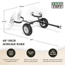 Yard Tuff Acreage Rake 4-Tine Steel Tow-Behind Lawn Dethatcher