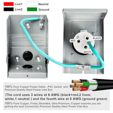 50 Amp Generator Cord and Pre-Drilled Power Inlet Box, Generator Cords 50FT, 50 Amp 125V/250V Generator Power Cord, NEMA 14-50P / SS2-50R Twist Lock Connector