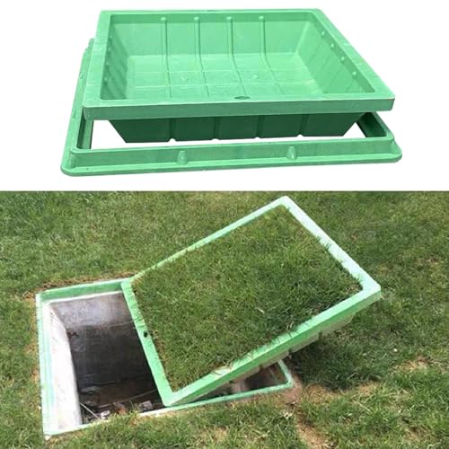 1pc Invisible Recessed Manhole Cover and Frame - Durable Resin Septic Tank Cover for Garden and Lawn(60x60cm)