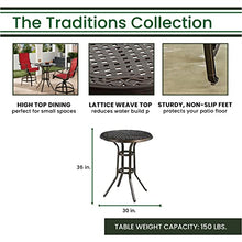 Hanover Manor 3-Piece Outdoor Dining Set with Sling Swivel Rockers and Bistro Table Tan/Bronze