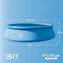 15ft x 42in Round Inflatable Above Ground Swimming Pool Kit, w/Pump