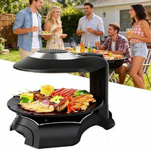 1400W Smokeless Barbecue Machine, Smokeless Electric Barbecue Grill with LCD Display Screen, 360° Automatic Rotating Baking Pan & Non-Stick, 1~80 Minutes & 80-280°C Adjustable, for Party