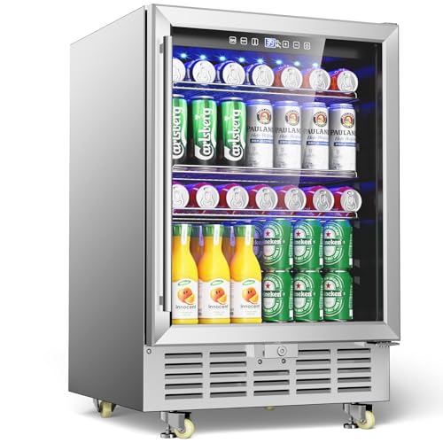 Mojgar 24 Inch Beverage Refrigerator, 5.3 Cu. Ft., 180 Cans, Outdoor Fridge