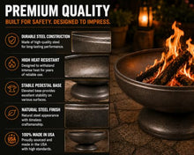 Ohio Flame Liberty 36” Wood Burning Fire Pit Carbon Steel Outdoor Bowls