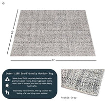 Outer 100% Recycled Plastic Stain-Resistant Indoor Outdoor Rug Pebble Gray 8x10