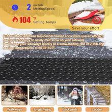 MOIUBYW 1/2/3/4/5 pcs Snow Melting Stairs Walkway Mat, De-Icing Kit Non Slip Rubber Heated Mat w/Power Cord, 3in/h Speed Snow and Ice Heated Pad for Winter Outdoor Steps Doorways Driveway(5 Pcs,12x36i