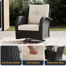 KHOLH Outdoor Patio Furniture Sets with Fire Pit Table 10 Pieces Wicker Swivel Rocker Chairs and Sofa Sets for Backyard Deck