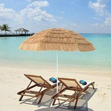 RWGOVLU Beach Umbrella Outdoor Straw Umbrella Beach Parasol Patio Garden Umbrella Sun Shade Tilting With Steering Umbrella