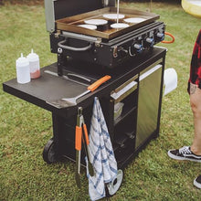 Razor Portable Tabletop Gas Grill Griddle with Rolling Prep Cart, Black