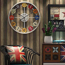 J3DFGFLR Outdoor Garden Wall Clock 23in Large Simple Garden Wall Clock Silent Wall Outdoor Clock Antique Wrought Iron Outdoor Clock Round Metal Clock for Indoor Walls Garden