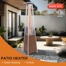 48000 BTU Pyramid Patio Heater with Glass Tube, Wheels and Cover